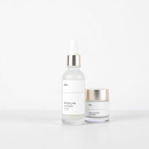Serum dropper bottle and a face cream jar