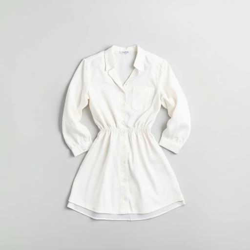 White shirt dress laid flat